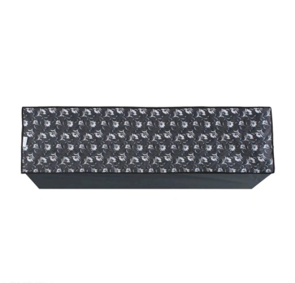 Blackcolor PVC Printed 2 Ton AC Cover For Split - 2 Ton, Black, PVC, Pack of1